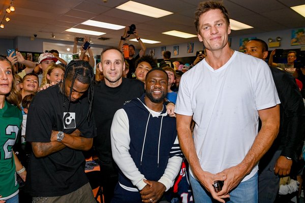 Brady (en la foto de arriba, de septiembre de 2023) bromeó: "Que le den".Getty Images para Fanatics