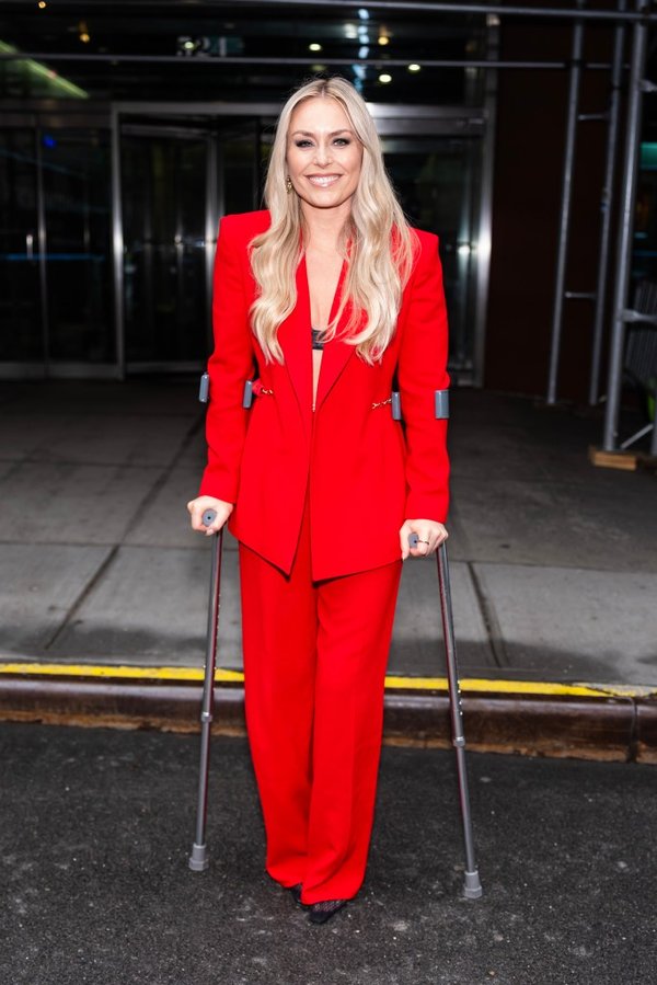 Lindsey Vonn lució la versión roja el 30 de abril durante una aparición ante la prensa en Nueva York.Imágenes GC