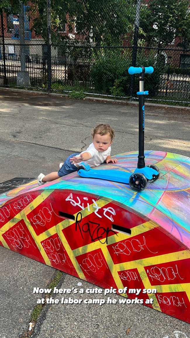 La estrella de Uncut Gems bromeo sobre la reaccion al publicar una foto de su hijo en el parque