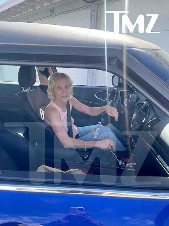 Se vio a Heche conduciendo un Mini Cooper azul en el momento de su fatal accidente