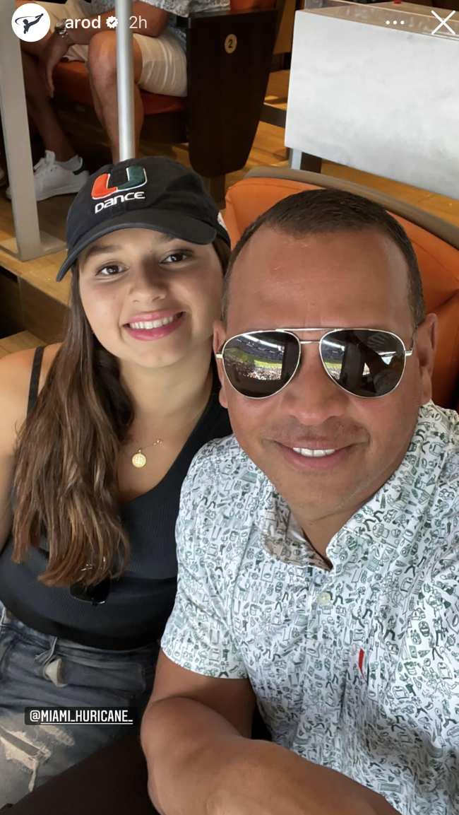 Rodriguez fue visto en un juego de la Universidad de Miami el sabado con una de sus hijas