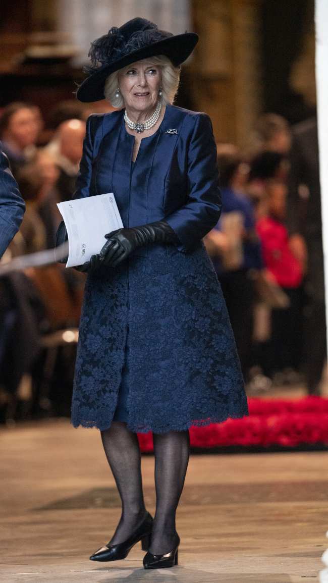 Camilla uso la pieza por primera vez en 2020 durante un momento de gran confusion entre la familia real Algunos especularon que era una senal para que el Principe Harry y el Principe William se unieran y recordaran sus lazos familiares