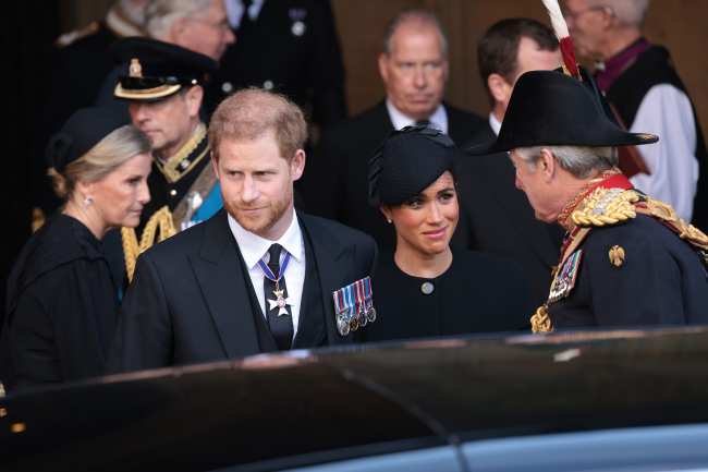 El principe Harry duque de Sussex y Meghan duquesa de Sussex en Westminster Hall el 14 de septiembre de 2022 en Londres Inglaterra