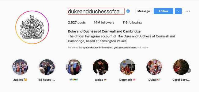 El Principe William y Kate Middleton cambiaron sus cuentas de redes sociales para reflejar sus nuevos titulos reales