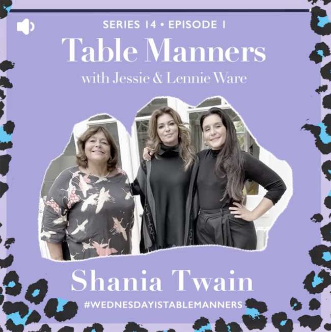 Twain hablo sobre su cena con Winfrey en el podcast Table Manners with Jessie Ware and Lennie Ware