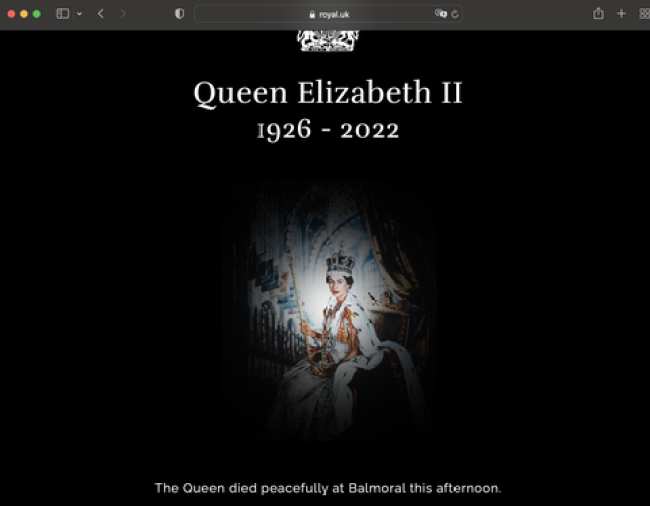 el sitio web de la familia real tras la muerte de la reina
