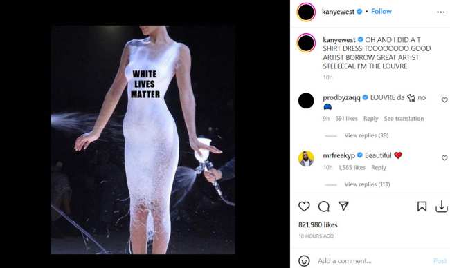 West publico la foto editada de Bella en su Instagram