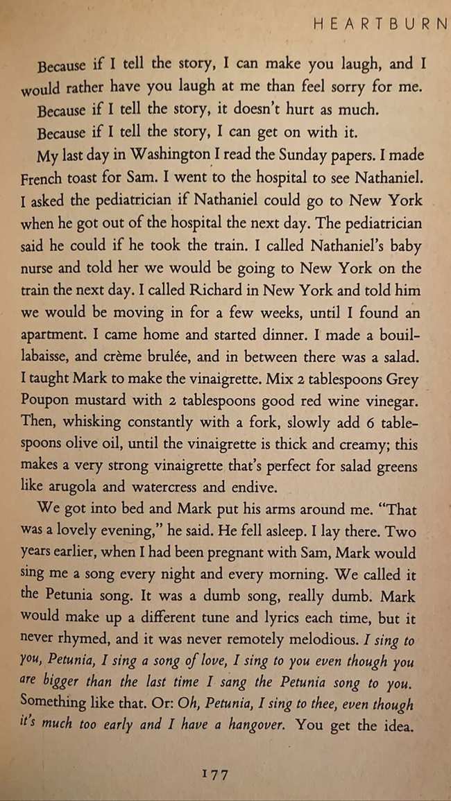              Wilde compartio un pasaje de Heartburn de Nora Ephron            