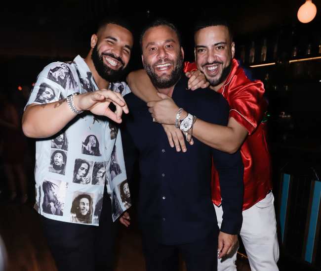              Drake ha sido amigo cercano de Grutman visto aqui con French Montana durante anos            