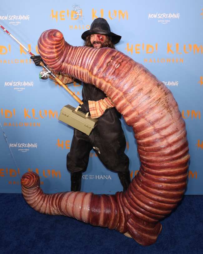 Disfraz de pescador y gusano de Heidi Klum y Tom Kaulitz