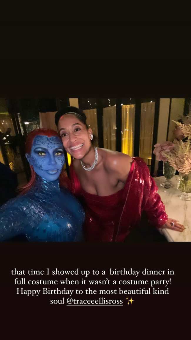              Kim Kardashian aparecio disfrazada por error en la cena de cumpleanos de Tracee Ellis Ross durante el fin de semana de Halloween            