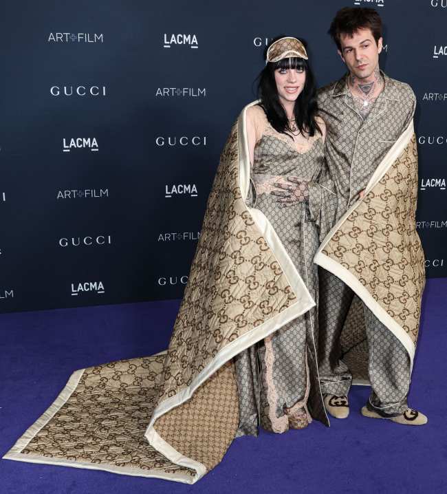              Combinaron con ropa de dormir de Gucci en la gala Art  Film de LACMA            