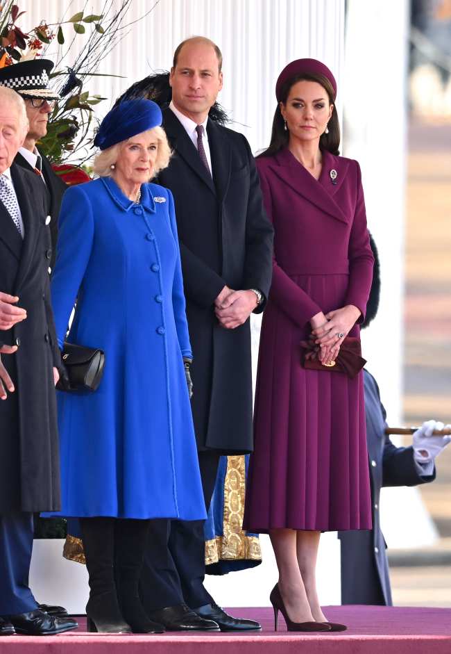              El rey Carlos la reina consorte y el principe y la princesa de Gales dieron la bienvenida al presidente Ramaphosa a Londres            