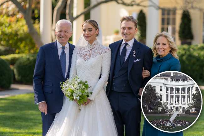              Naomi Biden se caso con Peter Neal en el jardin sur de la Casa Blanca el sabado            