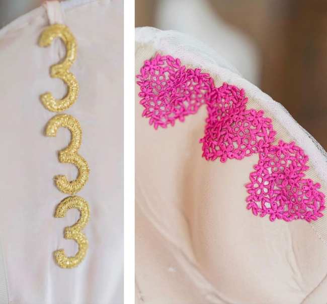              La estrella de reality revelo que dentro de su vestido de novia Mark Zunino habia tres corazones y los numeros 333 en honor a sus difuntos padres y su numero de la suerte            