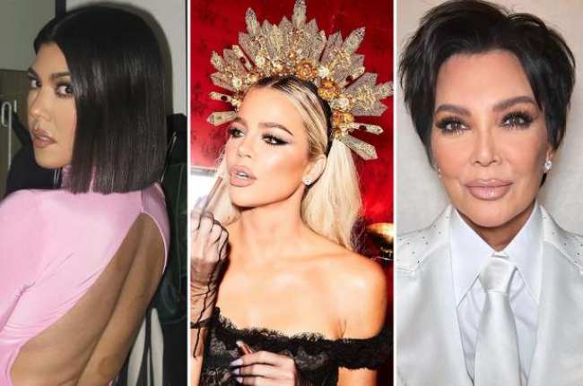 Primeros planos de Kourtney y Khloe Kardashian y Kris Jenner