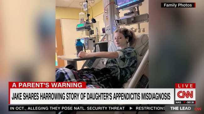              La hija adolescente de Jake Tapper Alice revelo que casi muere de apendicitis despues de que fue mal diagnosticada            