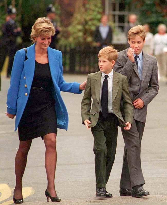              La princesa Diana vista aqui con un joven Harry y su hermano el principe William murio en un accidente automovilistico en 1997            