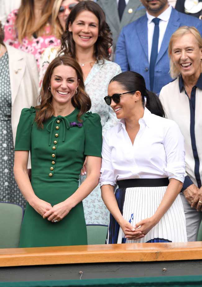              Kate Middleton y Meghan Markle asistieron a Wimbledon en 2019            