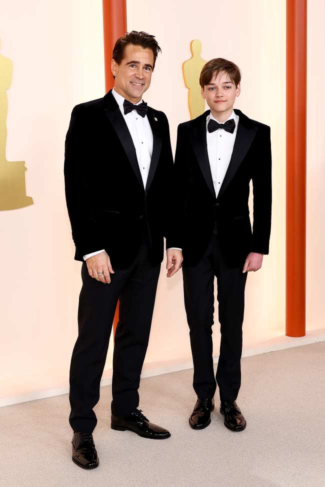 Farrell y su hijo lucieron Dolce  Gabbana para la ceremonia de esta noche