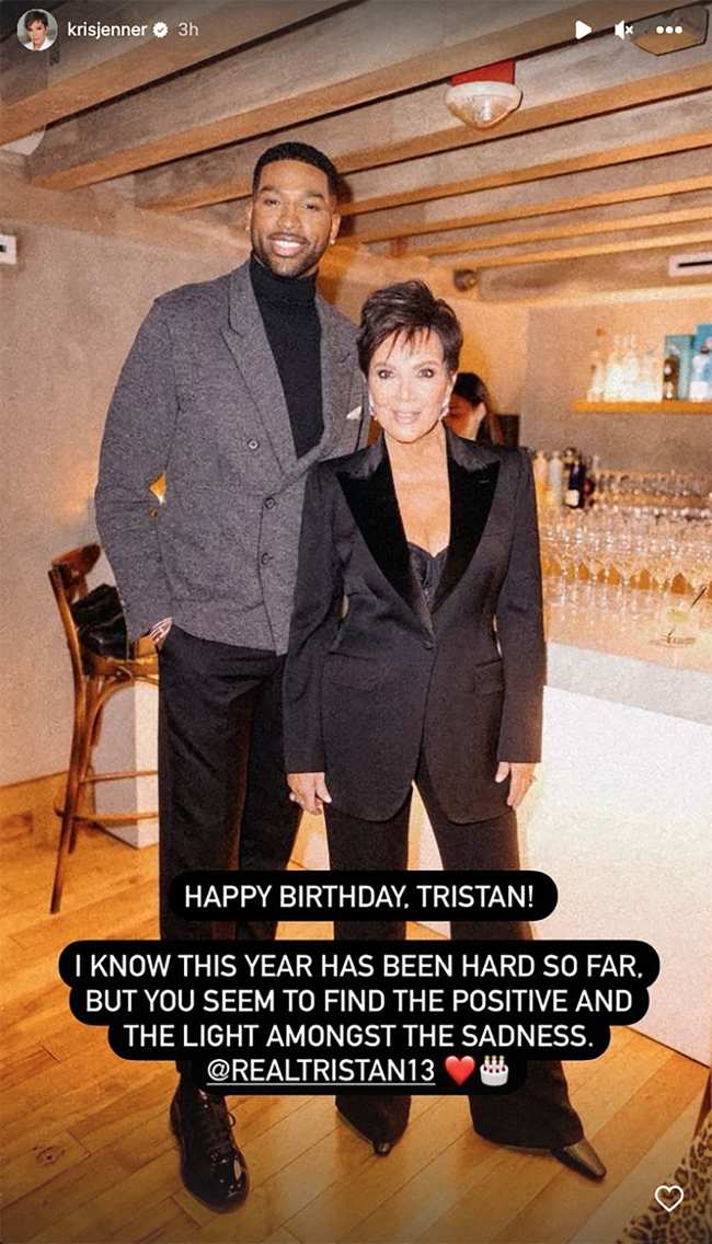 Kris Jenner publico un homenaje de cumpleanos a Tristan Thompson