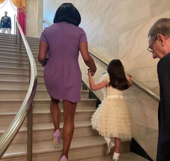 Su hija lucio vestida para impresionar en su viaje a la Casa Blanca