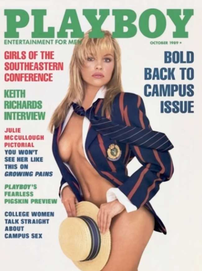              Anderson poso para Playboy por primera vez en 1989            