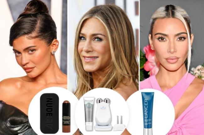 Kylie Jenner Jennifer Aniston y Kim Kardashian con inserciones de productos de belleza