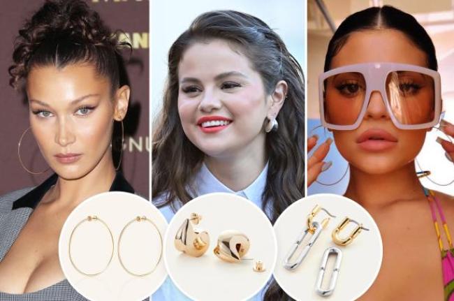 Bella Hadid Selena Gomez y Kendall Jenner con incrustaciones de joyas