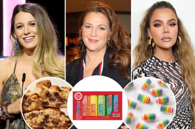 Blake Lively Drew Barrymore y Khloe Kardashian con incrustaciones de galletas y dulces