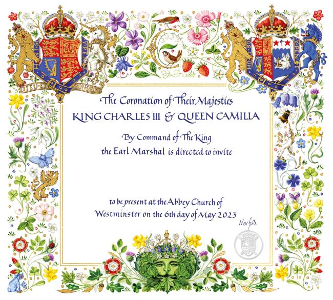 El Palacio de Buckingham lanzo la invitacion a la coronacion el martes