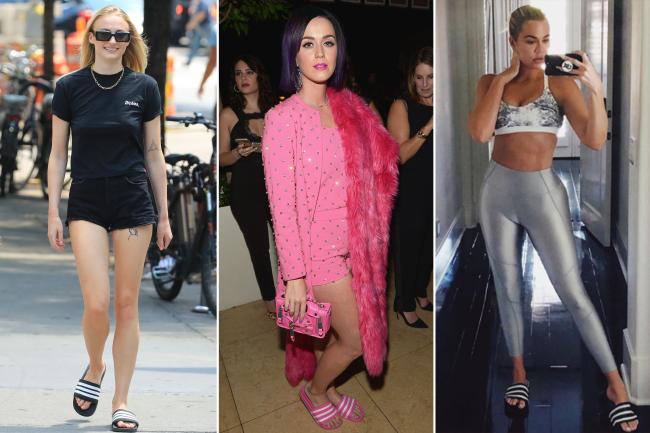 Sophie Turner Katy Perry y Khloe Kardashian en sandalias Adidasimagenes de cromatografia de gases Imagenes falsas Instagram