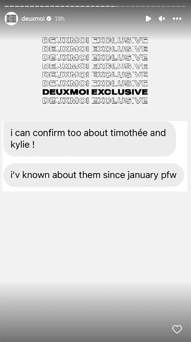 El rumor de citas de JennerChalamet comenzo en DeuxMoi