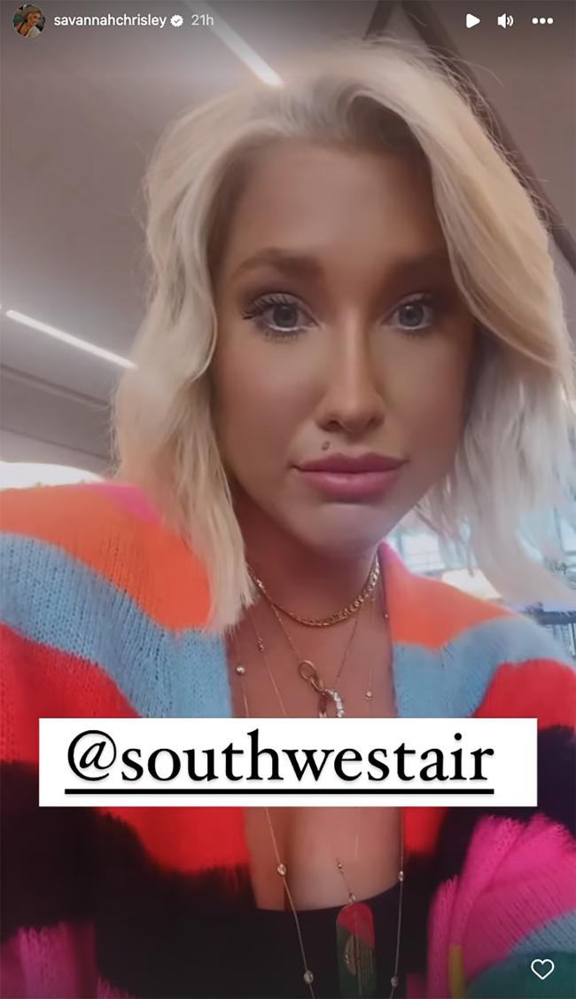 Southwest Airlines afirma que Savannah Chrisley insulto repetidamente a un empleado despues de que le pidieran que revisara su bolso