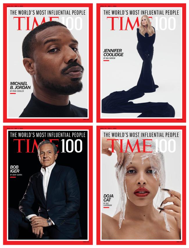 Las cuatro portadas de Time100 presentan a Michael B Jordan Jennifer Coolidge Bob Iger y Doja Cat