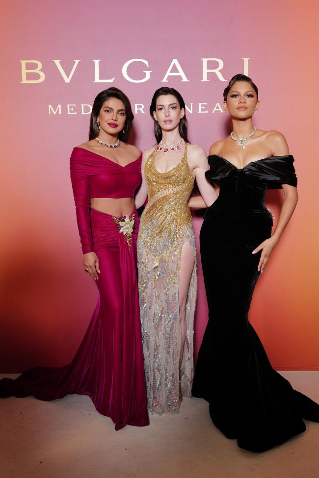 Priyanka Chopra, Hathaway y Zendaya son todas embajadoras de la marca de joyería italiana.