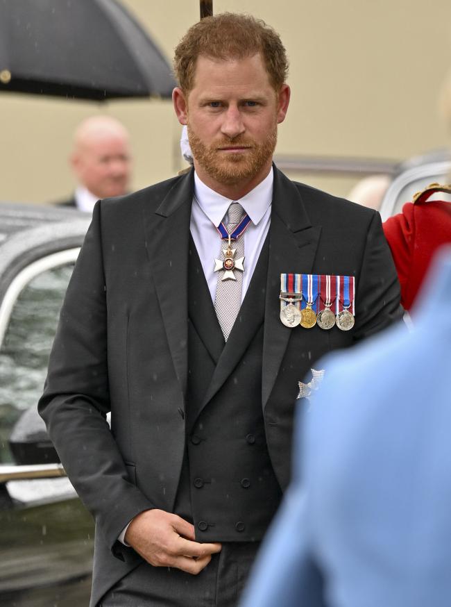 Harry asistió a la coronación sin su esposa, Meghan Markle.