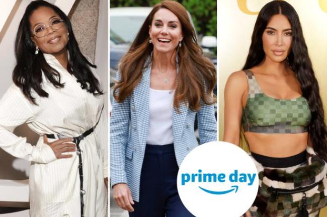 Oprah, Kate Middleton y Kim Kardashian con el logo de Amazon Prime Day