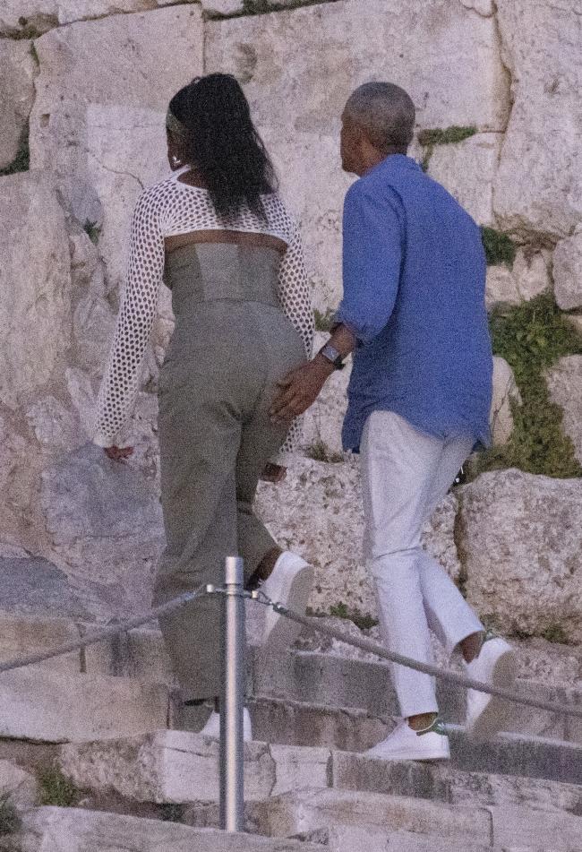 Michelle Obama y Barack Obama en Atenas, Grecia.