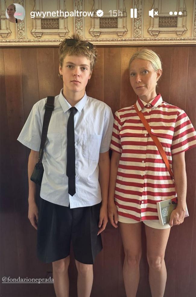 Gwyneth Paltrow y su hijo Moisés