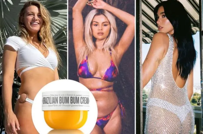 Blake Lively, Selena Gomez y Dua Lipa con un inserto de Sol de Janeiro Brazilian Bum Bum Cream