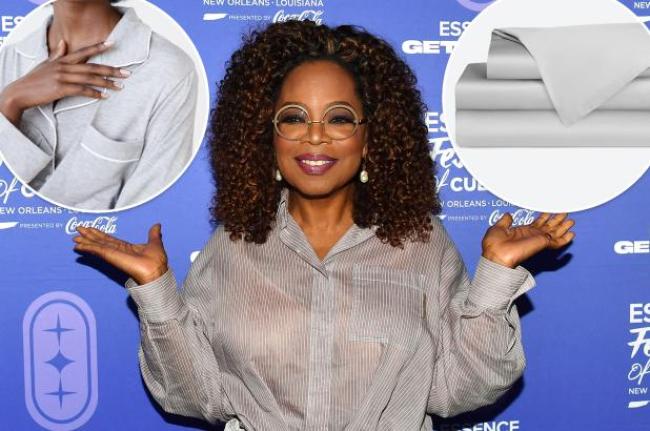 Oprah Winfrey con inserciones de pijamas y ropa de cama