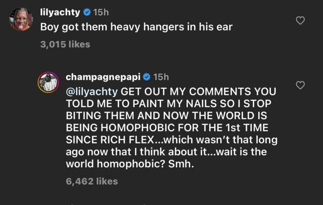 El rapero de “Hotline Bling” le dijo a Lil Yachty que fue su sugerencia que se pintara las uñas para ayudar a “morder”.