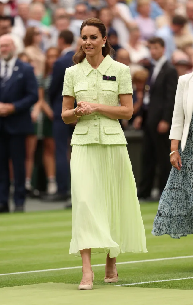 La princesa optó por un look retro de color lima para la final femenina del sábado.