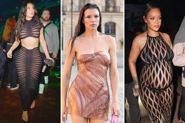Kim Kardashian, Julia Fox y Rihanna no son tímidas a la hora de mostrar su piel con estilos transparentes.