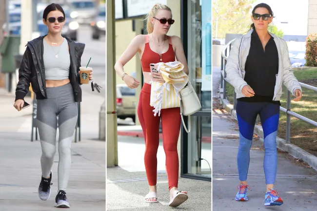 Lucy Hale, Dakota Fanning y Jennifer Garner con leggings de Outdoor Voices.