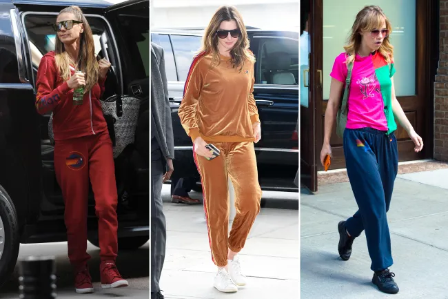 Heidi Klum, Anne Hathaway y Suki Waterhouse poseen pantalones deportivos de Aviator Nation.