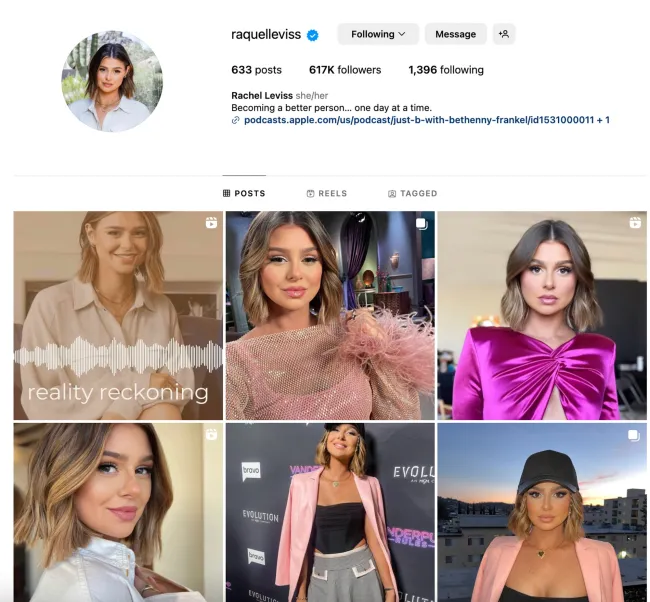 Raquel Leviss actualizó su biografía de Instagram y su nombre para mostrar para reflejar su nuevo capítulo de la vida.