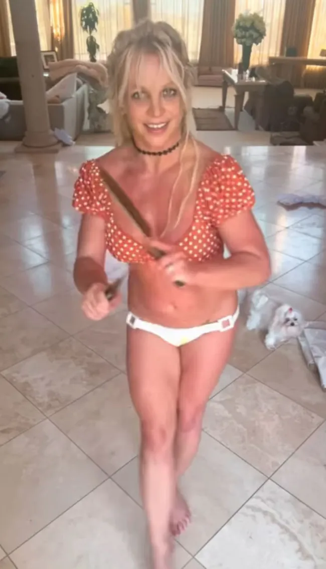 Un día antes, Spears había compartido un video preocupante de ella bailando con dos cuchillos de carnicero.