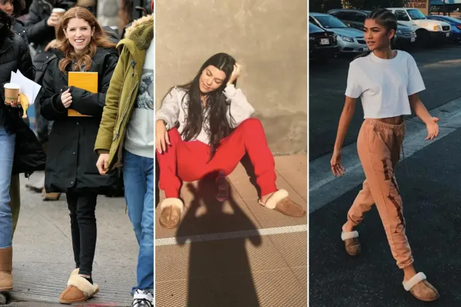 Anna Kendrick, Kourtney Kardashian y Zendaya con pantuflas Ugg Scuffette